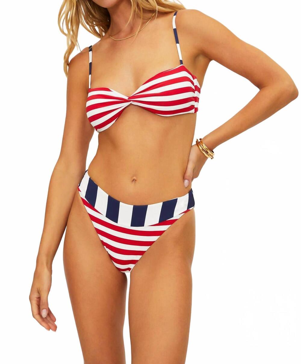 NEW BEACH RIOT women's amarie bottom in stripe red